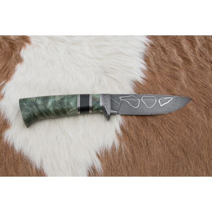 Ekskluzivni damask nož 11,6 cm javor/ebanovina