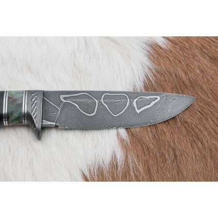 Ekskluzivni damask nož 11,6 cm javor/ebanovina