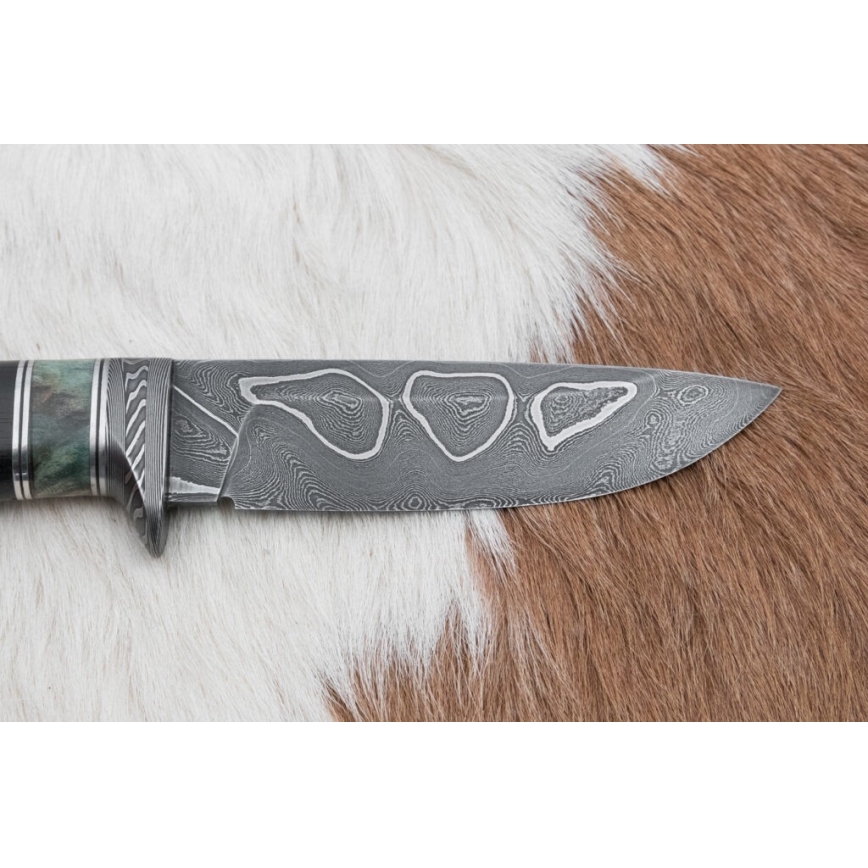 Ekskluzivni damask nož 11,6 cm javor/ebanovina