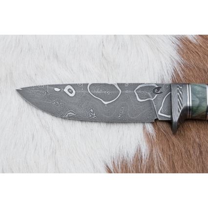 Ekskluzivni damask nož 11,6 cm javor/ebanovina