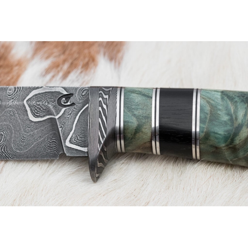Ekskluzivni damask nož 11,6 cm javor/ebanovina