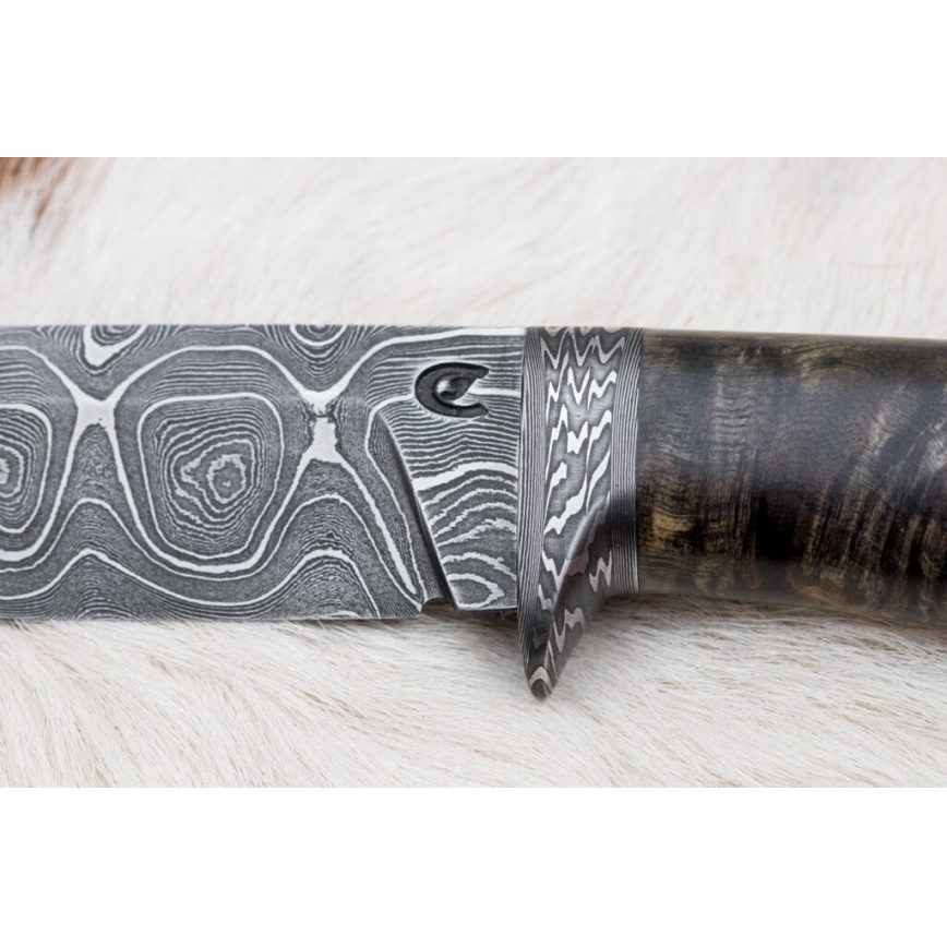 Ekskluzivni damask nož 12,7 cm javor/ahat