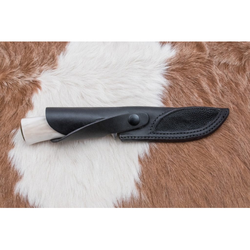 Ekskluzivni damask nož 13 cm serpentinit/rog soba
