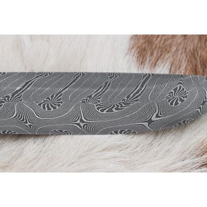 Ekskluzivni damask nož 13 cm serpentinit/rog soba
