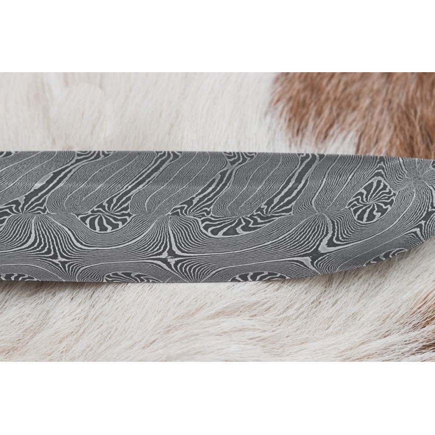 Ekskluzivni damask nož 13 cm serpentinit/rog soba