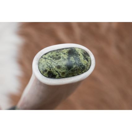 Ekskluzivni damask nož 13 cm serpentinit/rog soba