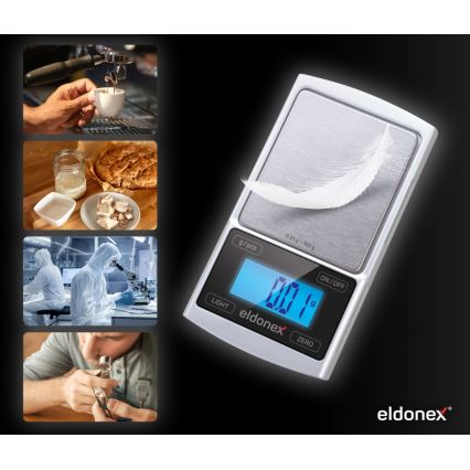 ELDONEX EKS-4040-SL - Precizna vaga 2xCR2032 srebrna