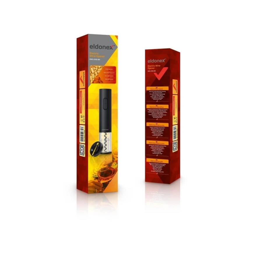 ELDONEX EWO-2100-BK - Električni otvarač vina 4xAA crni