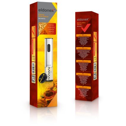 ELDONEX EWO-2200-SL - Električni otvarač za vinske boce 4xAA mat krom