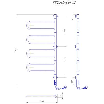 Električni rotirajući sušilo za ručnike TRISTAR 105W/230V 100x44,5cm IP44 nehrđajući čelik/sjajni krom