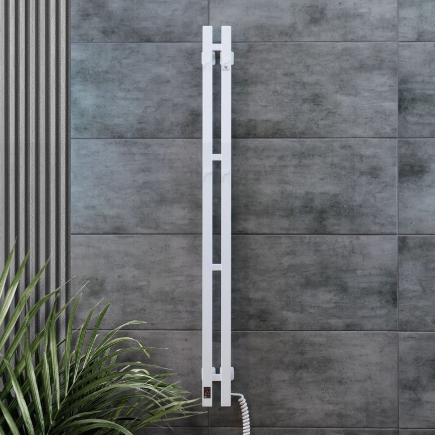 Električna sušilica za ručnike s termostatom SILOUETTE 70W 120x9 cm bijela desna
