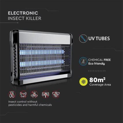 Električna zamka za insekte 2x10W/230V 80 m²