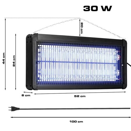 Električna zamka za insekte 2x15W/230V 120 m²