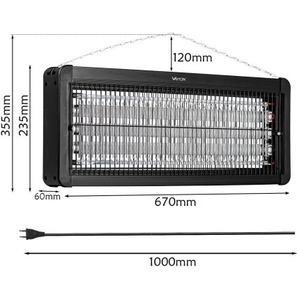 Električna ljepljiva lampa za insekte 3x20W/230V 200 m²