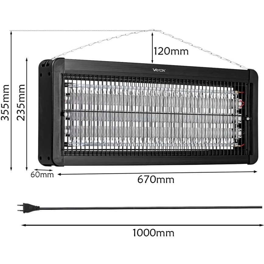 Električna ljepljiva lampa za insekte 3x20W/230V 200 m²