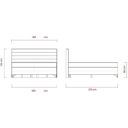 Električni podesivi tapecirani krevet s madracima MILA 160x200 cm siva