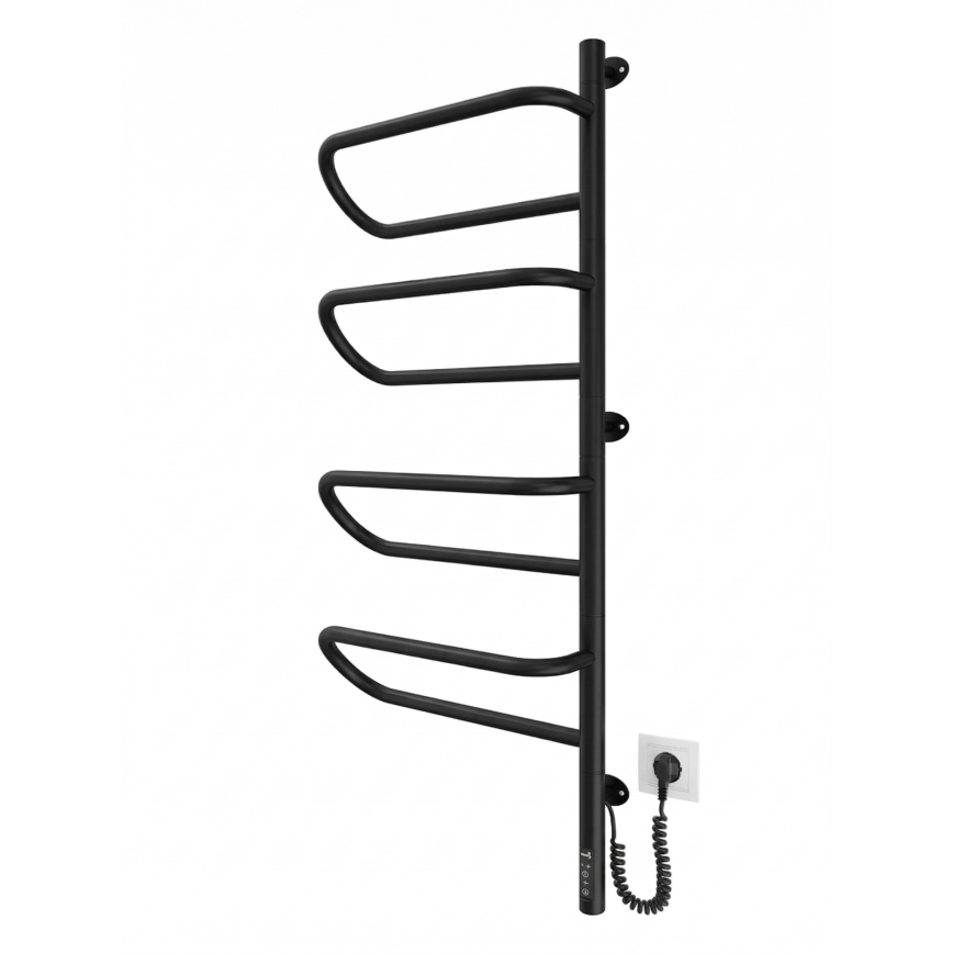 Električno okretno sušilo za ručnike ELECTRA 120W/230V 102,5x44,5 cm nehrđajući čelik/crna, desno