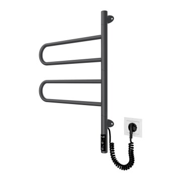 Električni rotirajući grijač za ručnike TRISTAR 75W/230V 60x44,5 cm IP44 nehrđajući čelik/crna