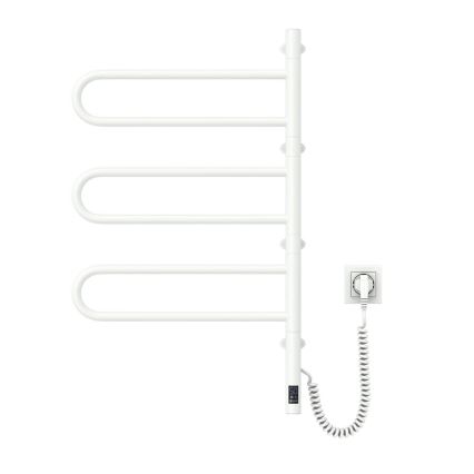 Električni rotirajući sušač za ručnike s termostatom FOUETTE 120 W 80 x 49 cm bijeli