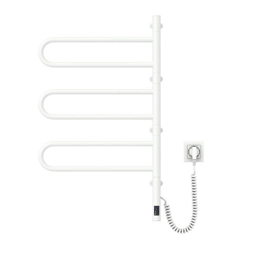 Električni rotirajući sušač za ručnike s termostatom FOUETTE 120 W 80 x 49 cm bijeli