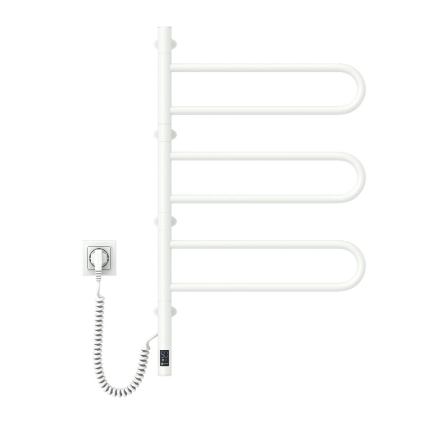 Električni rotirajući sušač za ručnike s termostatom FOUETTE 120 W 80 x 49 cm bijeli