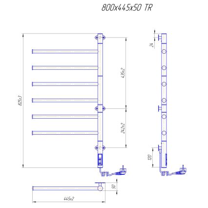 Električni rotirajući sušač za ručnike VEER 80W/230V 82,5x44,5 cm nehrđajući čelik/crna
