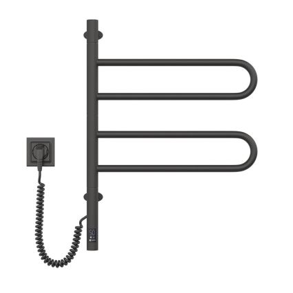 Električni rotirajući sušilo za ručnike s termostatom FOUETTE 128W/230V 64,6 cm IP44 crne boje