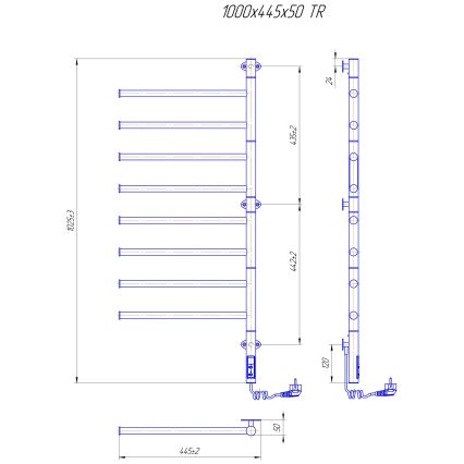 Električni rotirajući grijač za ručnike VEER 95W/230V 100x44,5 cm nehrđajući čelik/polirani krom