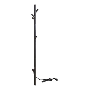 Električni šipkasti sušak za ručnike 118 cm 30 W crni