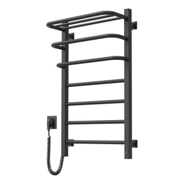 Električni sušač ručnika FORTIS s termostatom 155W 80x48 cm, crni, lijevi