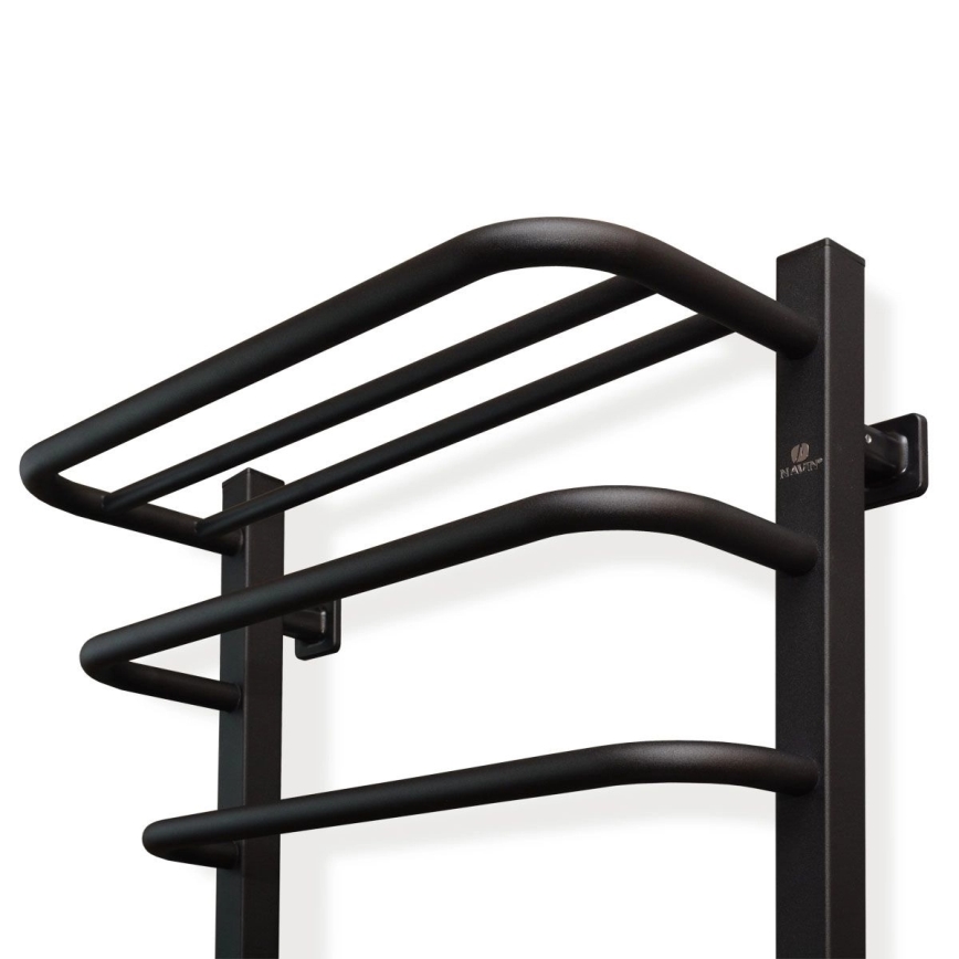 Električni sušač ručnika FORTIS s termostatom 155W 80x48 cm, crni, lijevi