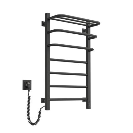 Električni sušač ručnika FORTIS s termostatom 155W 80x48 cm, crni, lijevi
