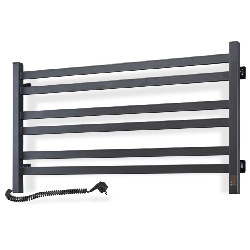 Električni sušač ručnika s termostatom AVANGARD, 181 W, 50x90 cm, crni, lijevi
