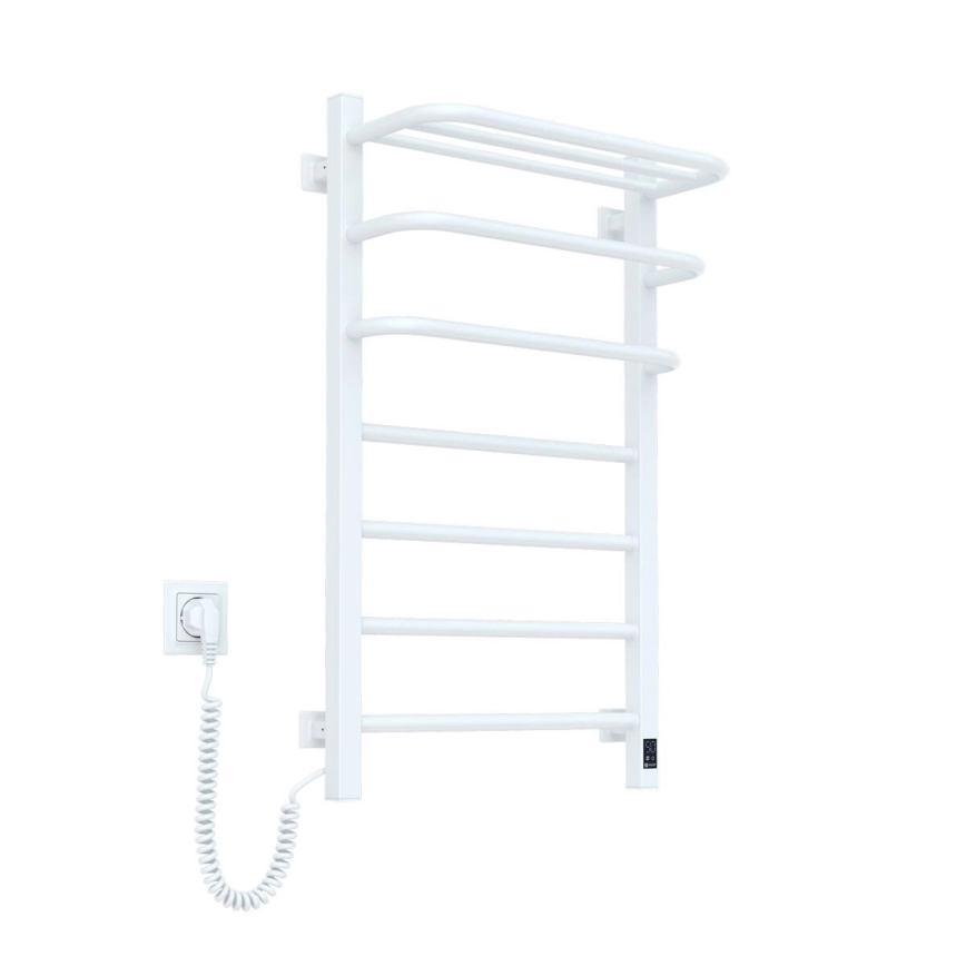 Električni sušač ručnika s termostatom FORTIS 155W 80x48 cm, bijeli, lijevi