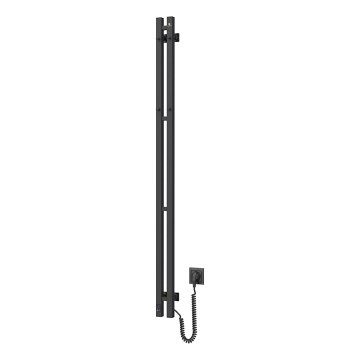 Električni sušač ručnika s termostatom SILOUETTE 106W 150x9 cm crni desni