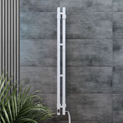 Električni sušač ručnika s termostatom SILOUETTE, 70W, 120x9 cm, bijeli, desni