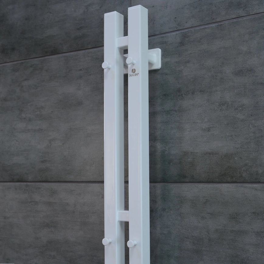 Električni sušač ručnika s termostatom SILOUETTE, 70W, 120x9 cm, bijeli, desni