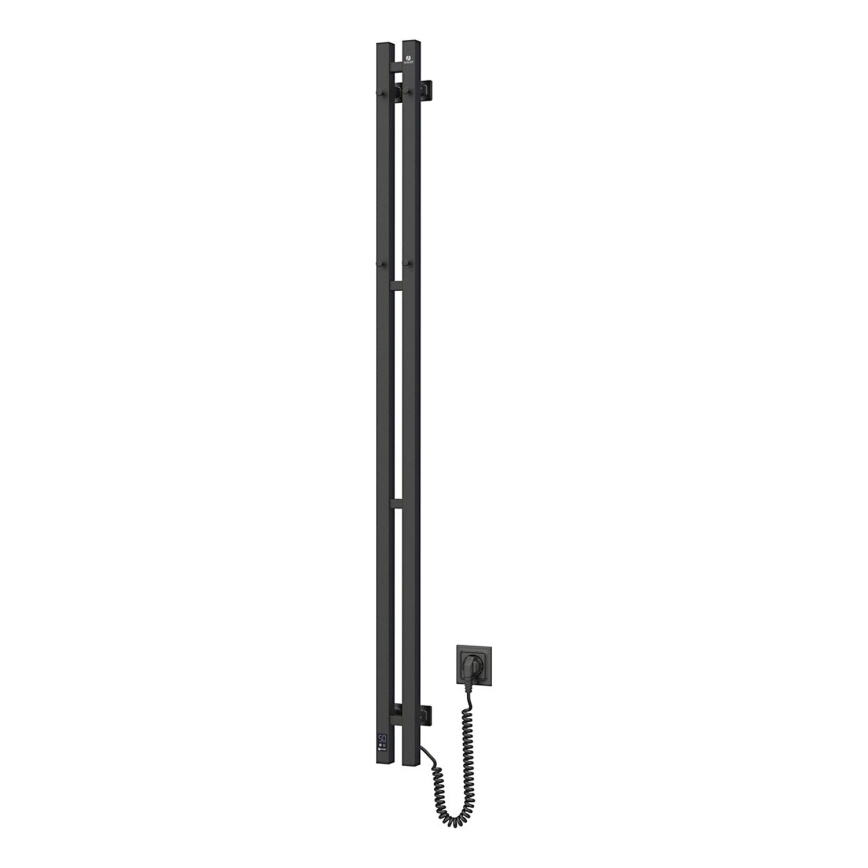 Električni sušač za ručnike s termostatom SILOUETTE 200W/230V 150,6 cm IP44, crni, desni