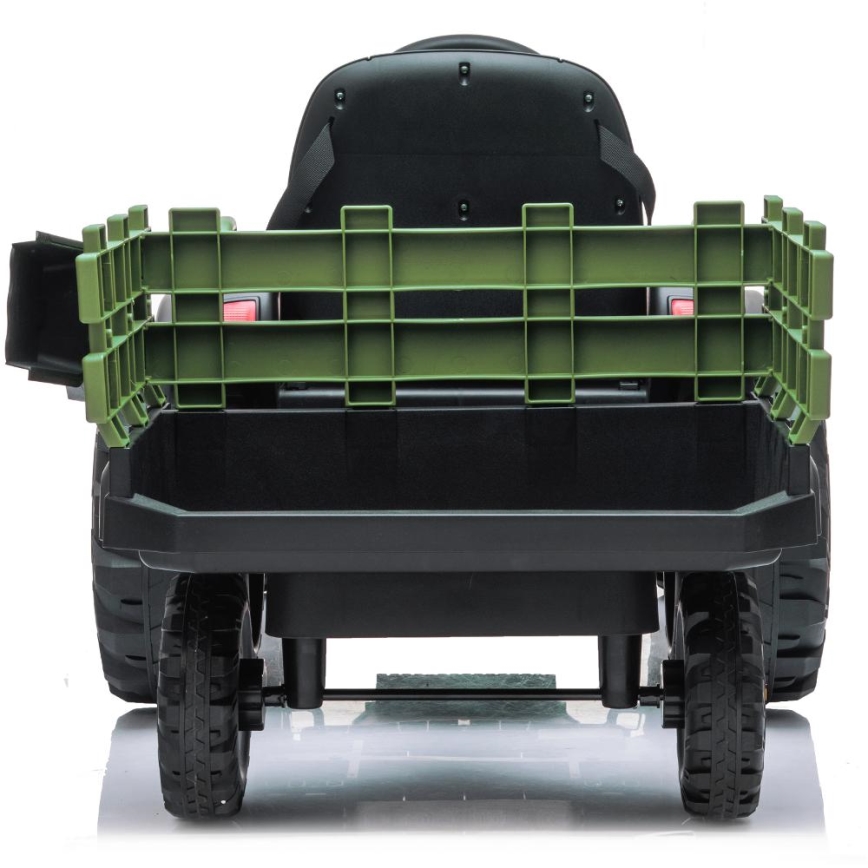 Električni traktor s prikolicom 2x30W/7000 mAh crna/zelena + daljinski upravljač