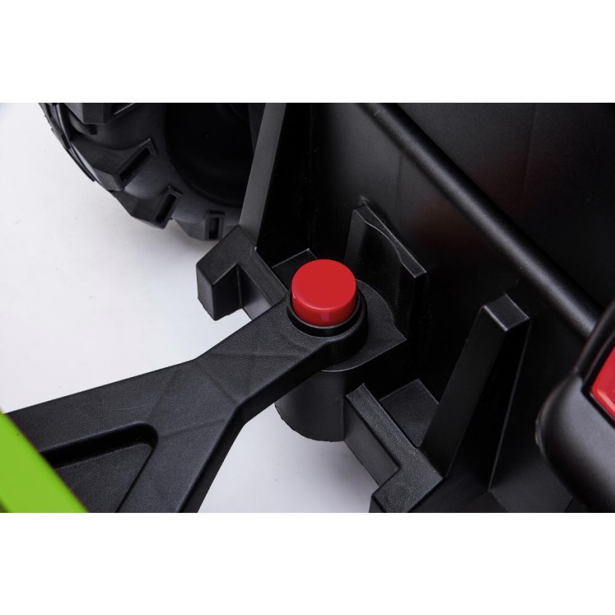 Električni traktor s prikolicom 2x30W/7000 mAh crna/zelena + daljinski upravljač