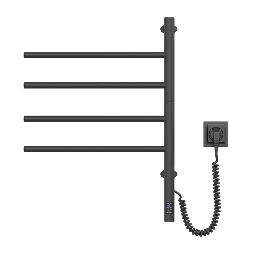 Električno okretno sušilo za ručnike s termostatom ARABESQUE 150W/230V 64,6 cm IP44 crna