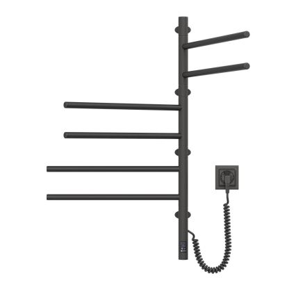 Električno okretno sušilo za ručnike s termostatom ARABESQUE 196W/230V 81,8 cm IP44 crna