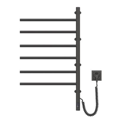 Električno okretno sušilo za ručnike s termostatom ARABESQUE 196W/230V 81,8 cm IP44 crna