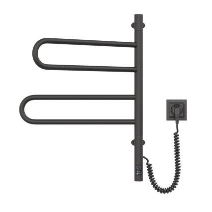 Električno okretno sušilo za ručnike s termostatom FOUETTE 128W/230V 64,6 cm IP44 crna