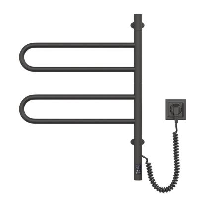 Električno okretno sušilo za ručnike s termostatom FOUETTE 128W/230V 64,6 cm IP44 crna