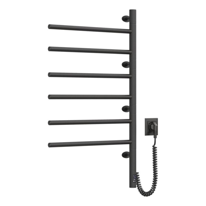 Električno okretno sušilo za ručnike s termostatom ARABESQUE 196W/230V 81,8 cm IP44 crna
