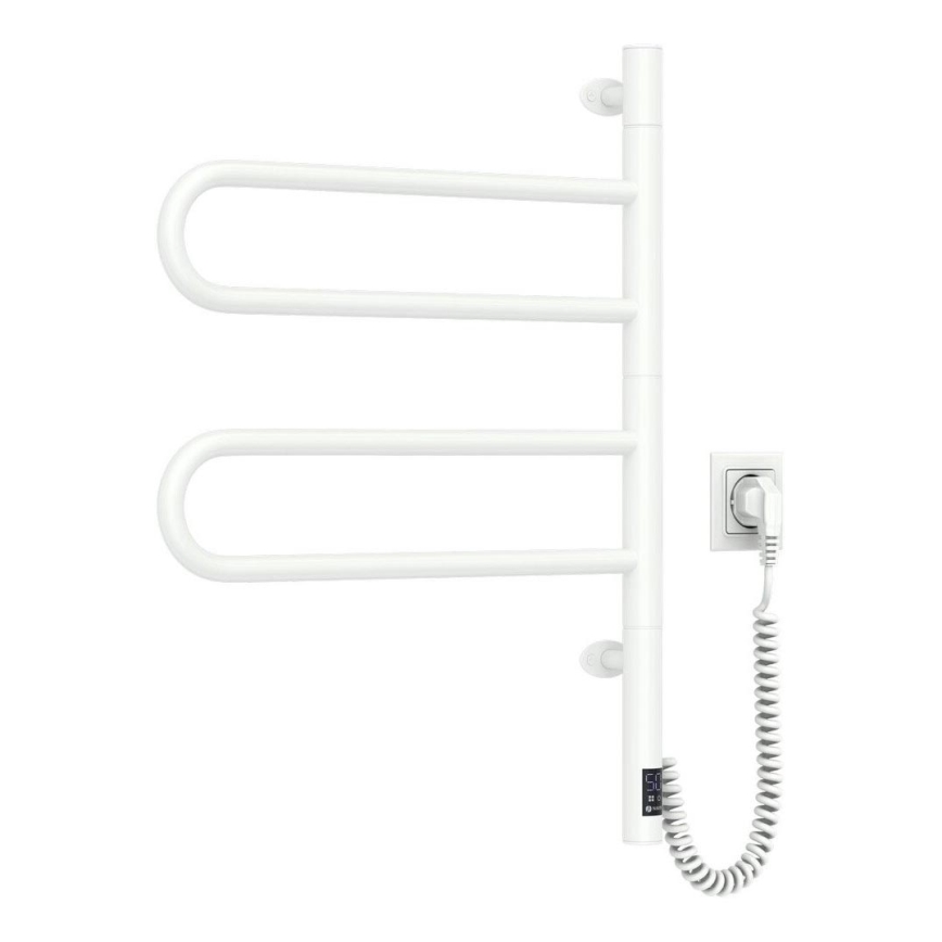 Električno okretno sušilo za ručnike s termostatom FOUETTE 128W/230V 64,6 cm IP44 bijela