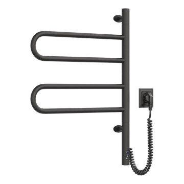 Električno okretno sušilo za ručnike s termostatom FOUETTE 128W/230V 64,6 cm IP44 crna