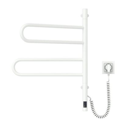 Električno okretno sušilo za ručnike s termostatom FOUETTE 60W 65X49 cm  bijela
