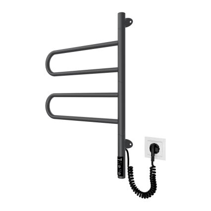 Električni rotirajući sušilnik za ručnike TRISTAR 75W/230V 62,5x44,5 cm IP44 nehrđajući čelik/crna